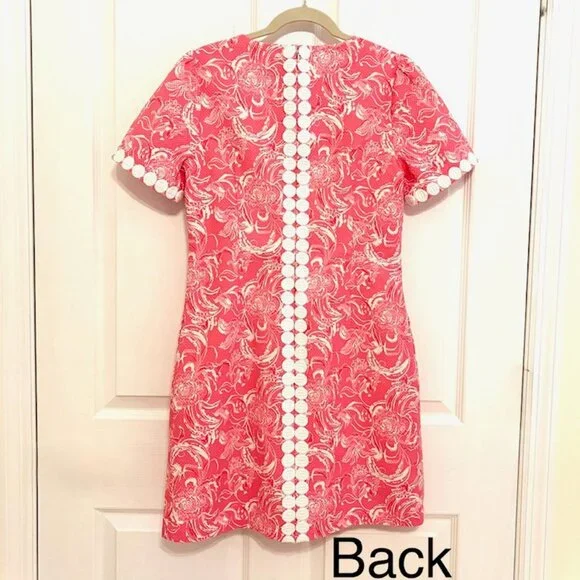 Lilly Pulitzer x GOOP Size 10 Gwyneth Shift Dress Hotty Pink Kiss Kiss - Sirens - Picture 3 of 16